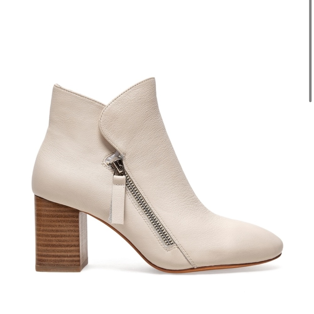 NWT Anthropologie SILENT D SKELLA Oatmeal Leather Bootie